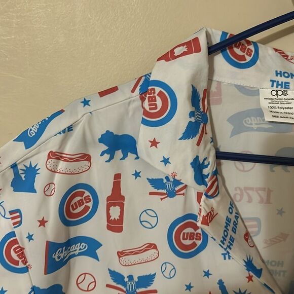Chicago cubs 4th of July summer lightweight button down shirt XXL - Picture 2 of 5